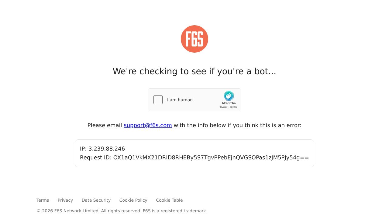 Screenshot of F6S homepage
