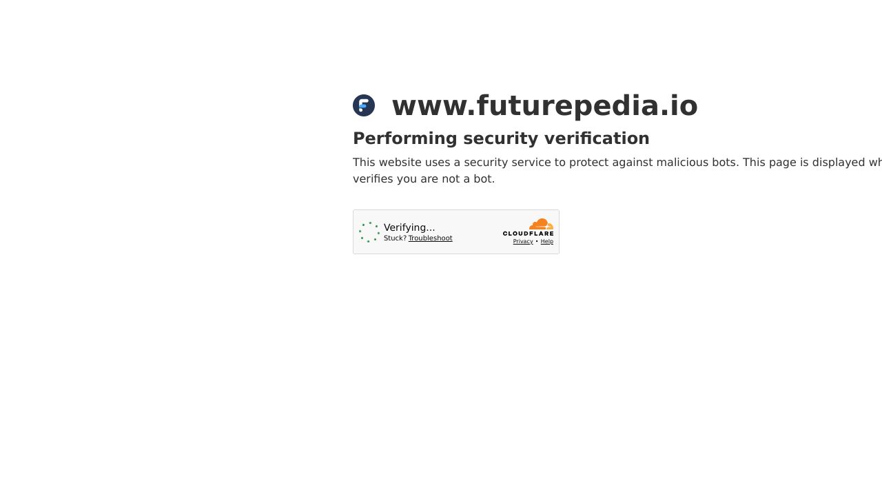 Screenshot of Futurepedia homepage