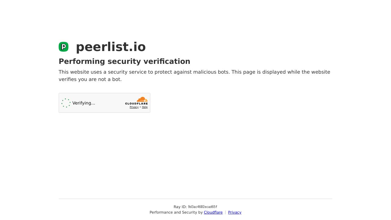 Screenshot of Peerlist homepage