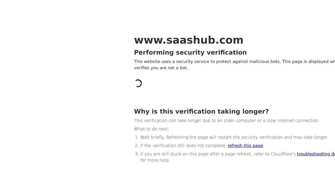 Screenshot of SaaSHub homepage