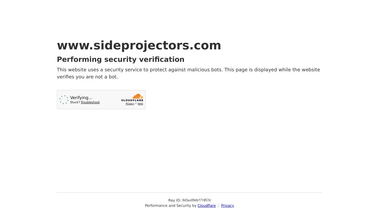 Screenshot of SideProjectors homepage