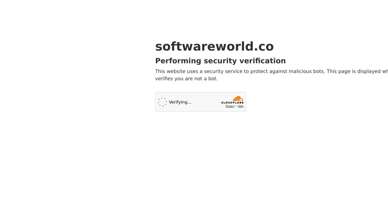 Screenshot of SoftwareWorld homepage