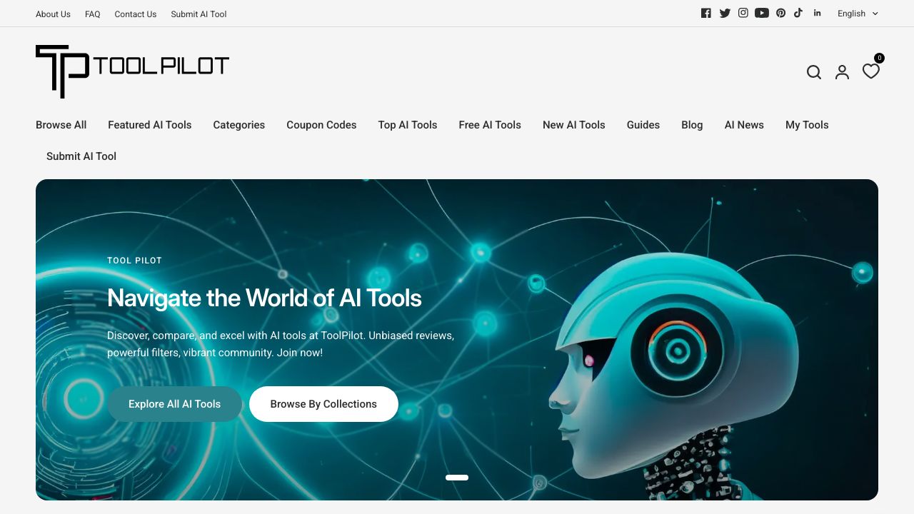 Screenshot of ToolPilot.ai homepage